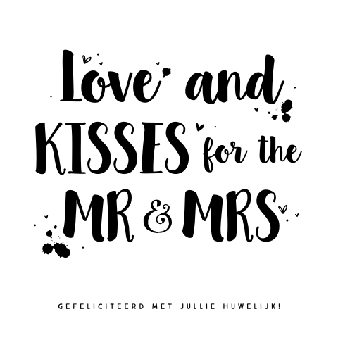 Felicitatiekaart huwelijk met handlettering