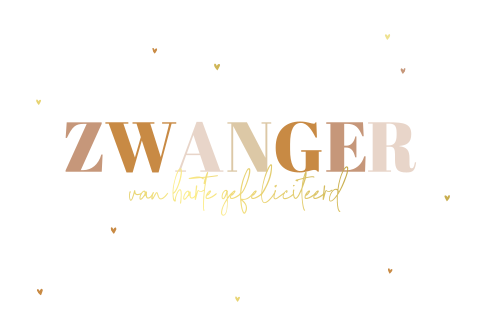 Wenskaart felicitatie zwangerschap typografisch