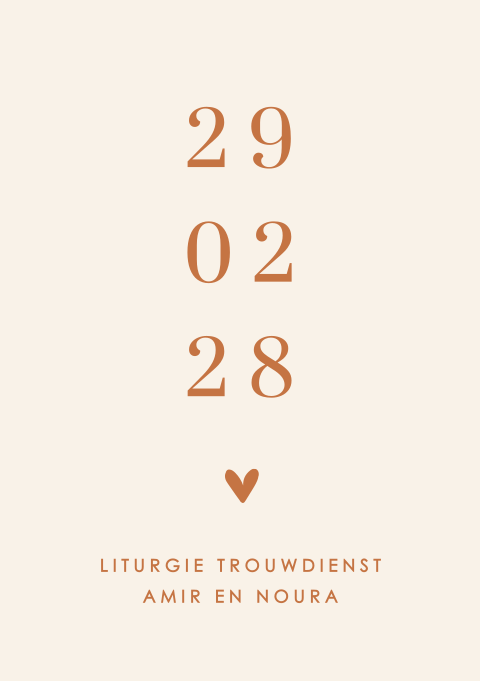 Liturgieboekje trouwdienst koperkleuren