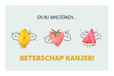 Wenskaart beterschap vitamines spierballen