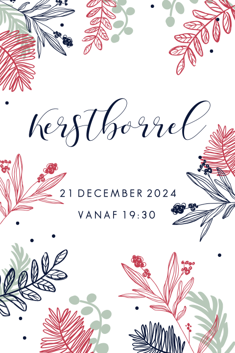 Uitnodiging kerstborrel met kersttakken