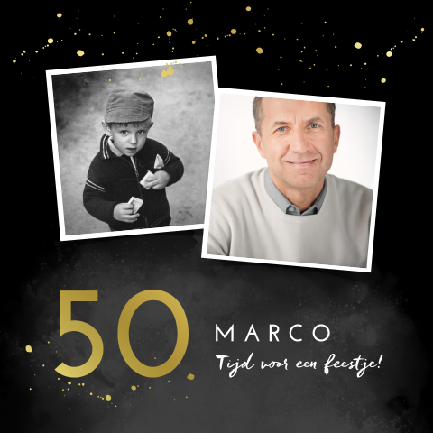 Goudfolie uitnodiging verjaardag man