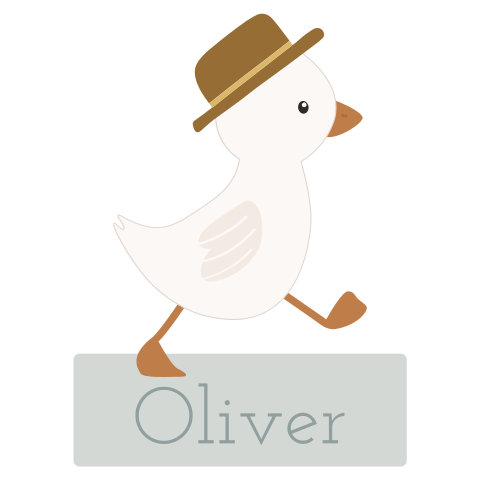 Raamsticker geboorte jongetje in unieke vorm met schattig eendje