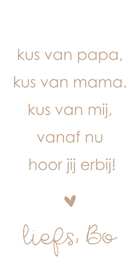 Labeltje voor bij geboortekaartje met gedichtje