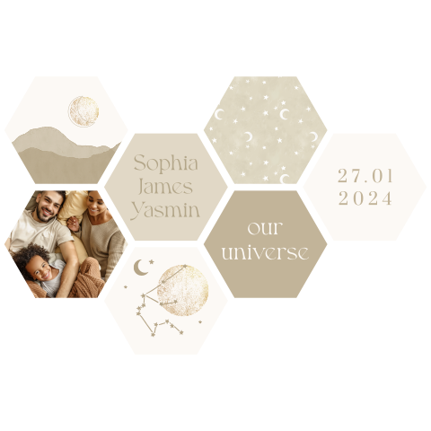 Hexagon interieurtrend Dreamy Beige met ruimte voor eigen foto