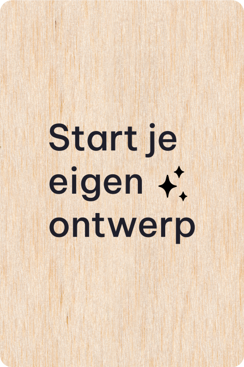 Geboortekaartje zelf maken echt hout | staand