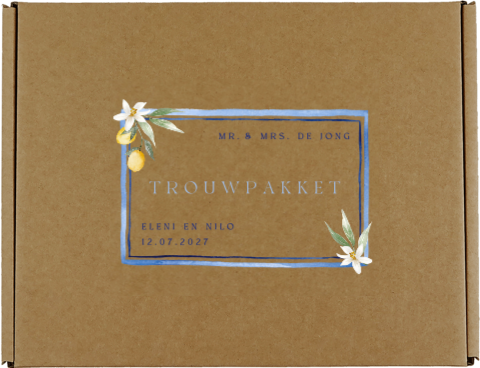 Cadeaudoos bruiloft met zomerse citroenen