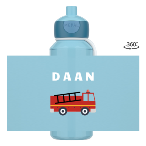 Mepal pop-up drinkfles met naam en brandweerauto