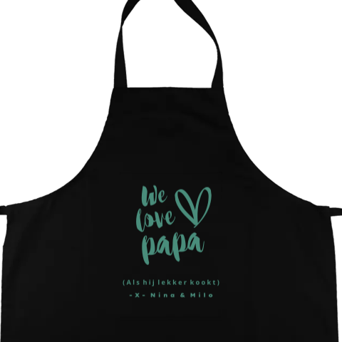 Kookschort vaderdag met turquoise design en hartje