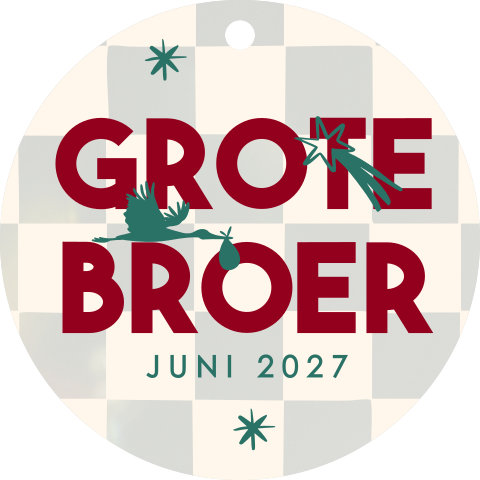 Zwangerschapsaankondiging kersthanger 'grote broer'