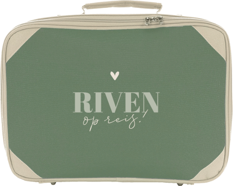 Koffertje stijlvol met naam en hartje