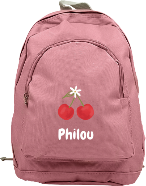 Rugzak Junior met naam en kersen