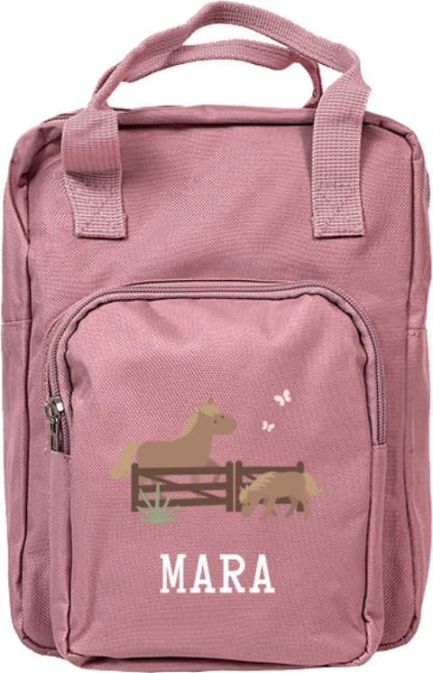 Rugzak Classic met naam en paarden