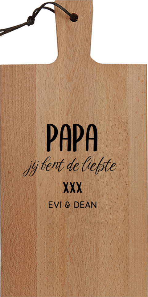 Borrelplank met lieve tekst voor Vaderdag | Staand