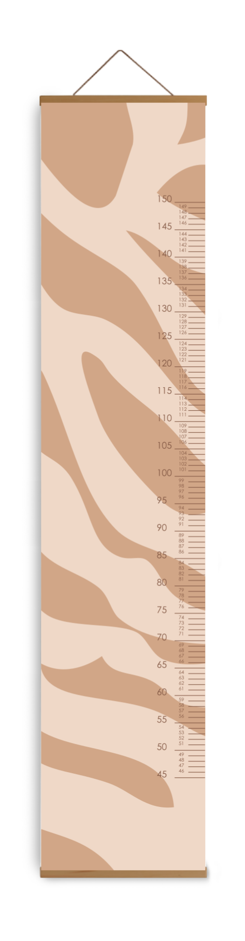 Groeimeter kinderkamer met beige zebraprint