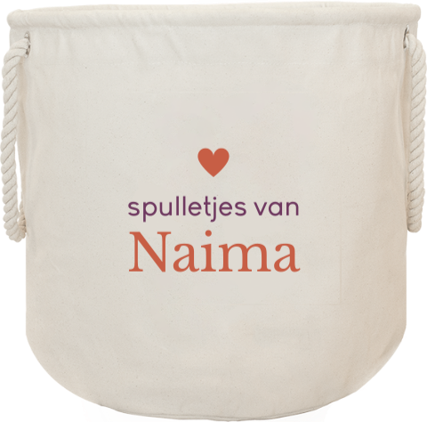 Opbergzak met naam en hartje