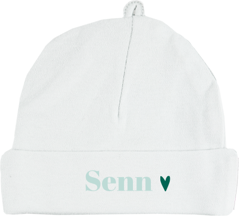 Babymutsje met groen hartje