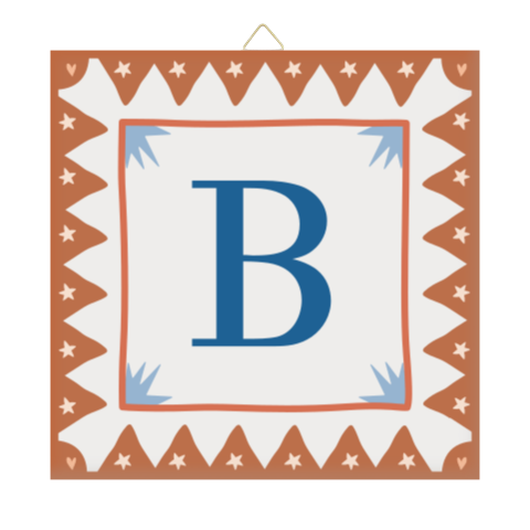 Geboortetegeltje met voorletter en kader