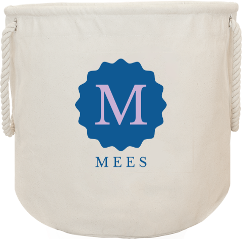 Speelgoedmand met naam en embleem