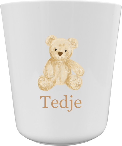 Kinderbeker met schattig beertje en naam