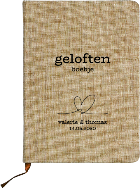Linnen notitieboek voor geloften