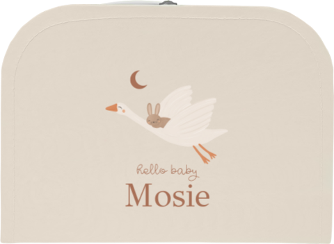 Lief kinderkoffertje met gans en konijn