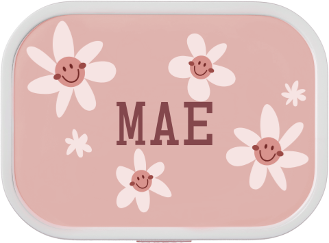 Mepal lunchbox Campus met naam, bloemen en smileys