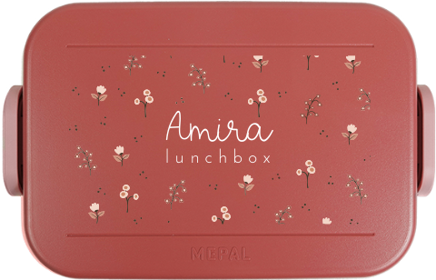 Mepal broodtrommel To Go met bloemen en naam