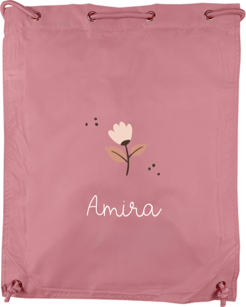 Gymtas met naam en bloem