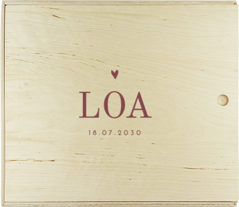 Presentatiedoos minimalistisch met naam en hartje