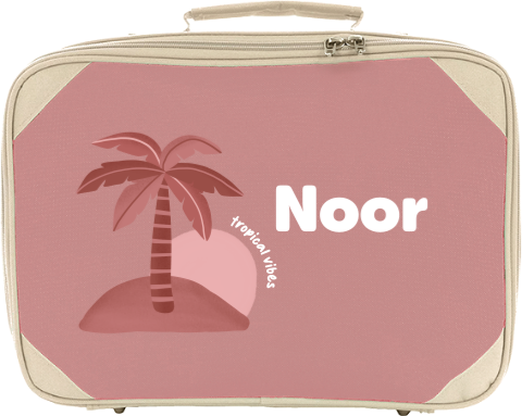 Koffertje met naam en palmboom