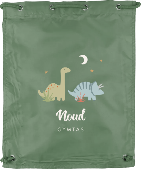 Gymtas met naam en dinos