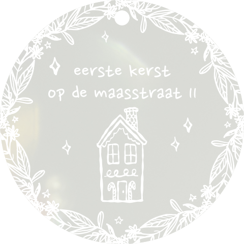 Acryl kersthanger eerste kerst in nieuw huis met bloemen
