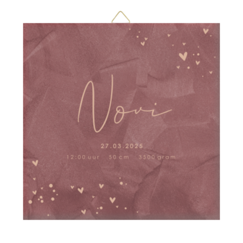 Geboortetegel meisje met hartjes