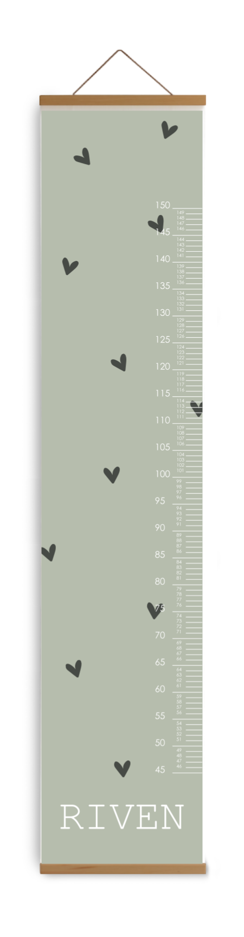 Groeimeter groen met hartjes