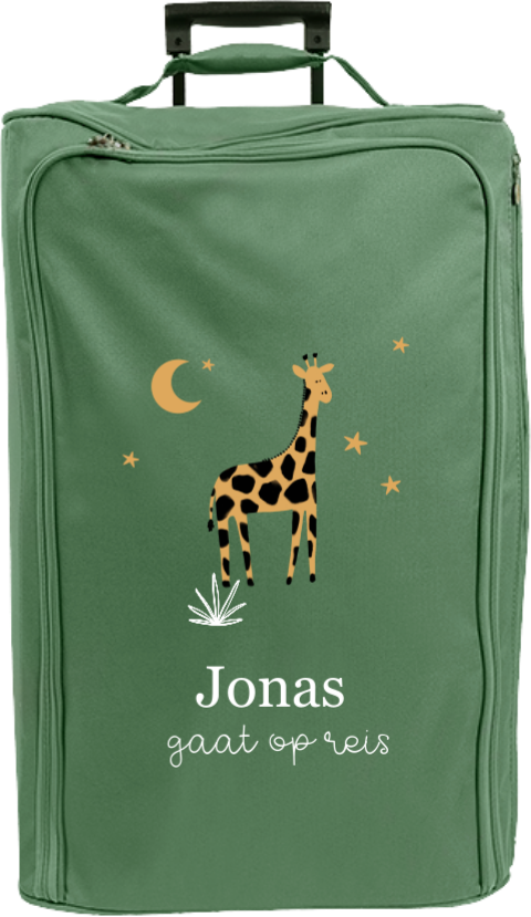Reistrolley XL met giraffe, sterren en naam