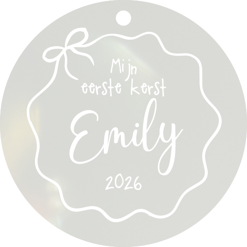 Acryl kersthanger 'Eerste kerst' met strik