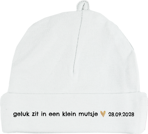 Mutsje zwangerschapsaankondiging met goud hartje