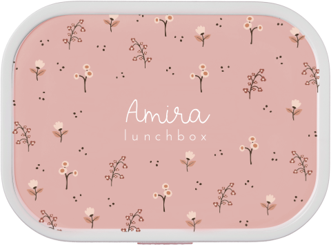 Mepal lunchbox Campus met naam en bloemen