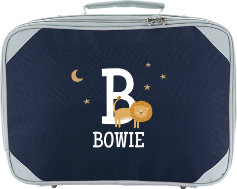 Koffertje met naam en leeuw