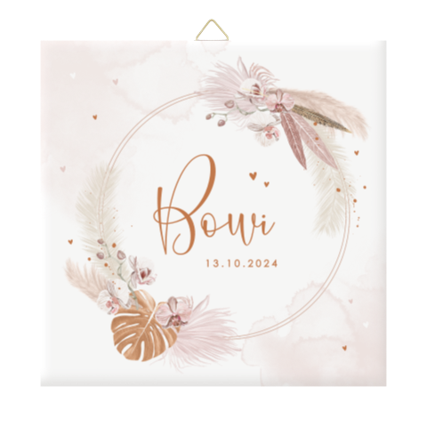 Bohemian geboorte tegeltje meisje