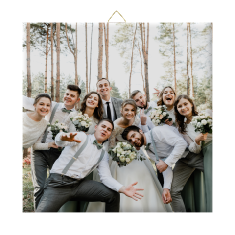 Houten tegel met foto personaliseren