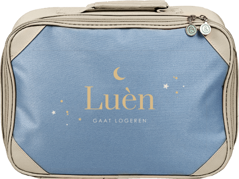 Koffertje met maan, sterren en naam