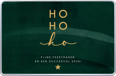 Koekblik relatiegeschenk met kerstwens aanpasbaar