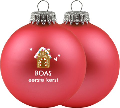 Mijlpalen baby kerstbal bedrukken eerste Kerst  | Set van 2