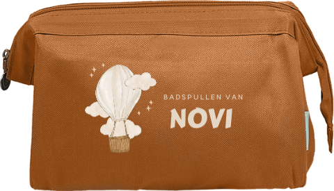 Toilettas met naam en luchtballon