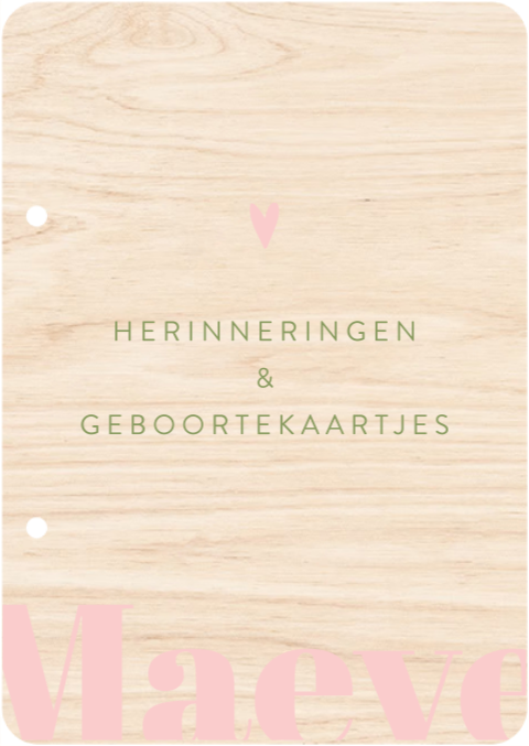 Houten bewaarbundel in roze en groene colorblocking