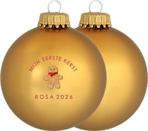 Mijlpalen baby kerstbal bedrukken eerste Kerst  | Set van 2