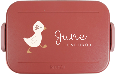Mepal broodtrommel To Go met naam en eendje