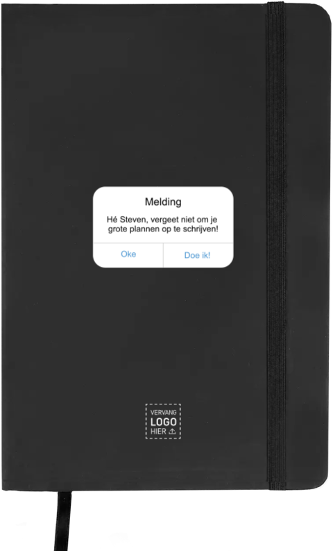 Notitieboek met grappige melding als bedrijfs­cadeau